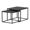 Lot de 2 tables gigognes extérieur en métal noir SICO