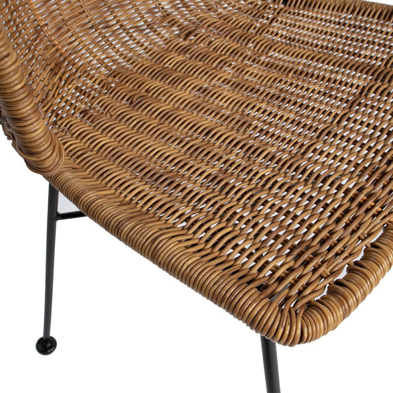 Chaise en rotin et armature métalique noire SIDO