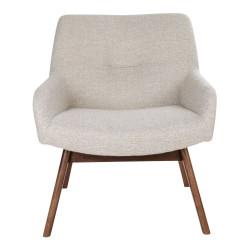 Fauteuil lounge tissu et bois-HARMANCE