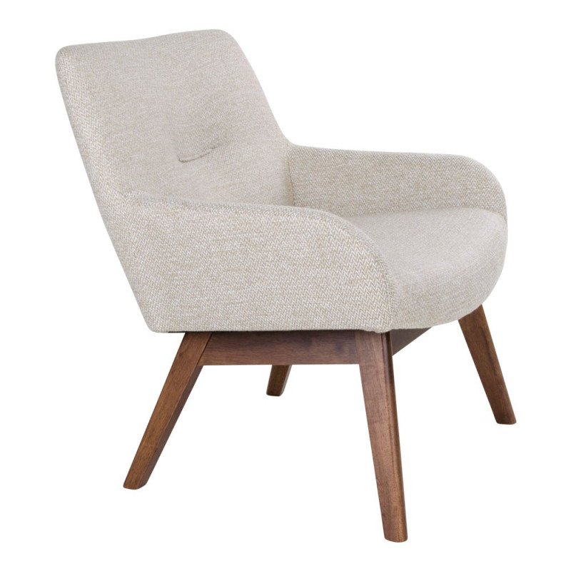 Fauteuil lounge tissu et bois-HARMANCE