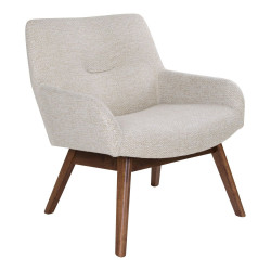 Fauteuil lounge en tissu pieds bois HARMANCE