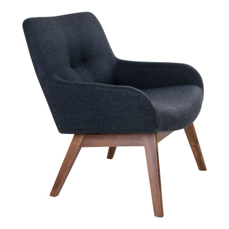 Fauteuil lounge tissu et bois-HARMANCE