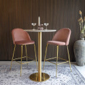 Tabouret de bar scandinave velours-ANDREA