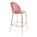 Tabouret de bar scandinave velours-ANDREA