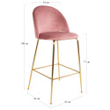 Tabouret de bar scandinave velours-ANDREA