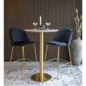 Tabouret de bar scandinave velours-ANDREA