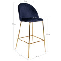 Tabouret de bar scandinave velours-ANDREA