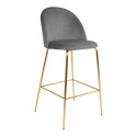 Tabouret de bar scandinave velours-ANDREA