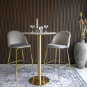 Tabouret de bar scandinave velours-ANDREA