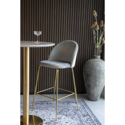 Tabouret de bar scandinave velours-ANDREA