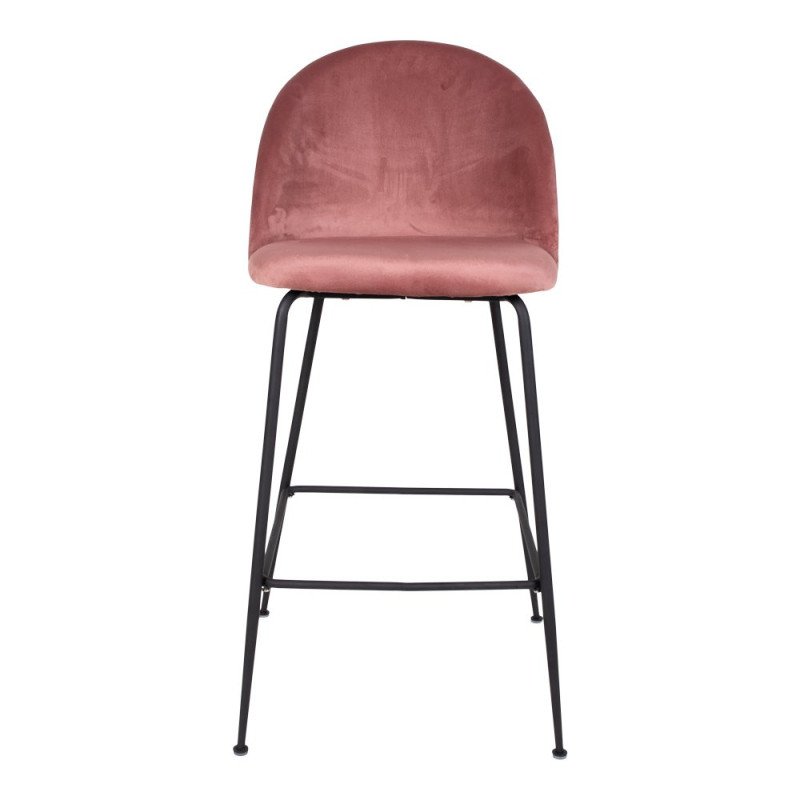 Tabouret de bar scandinave velours-ANDREA