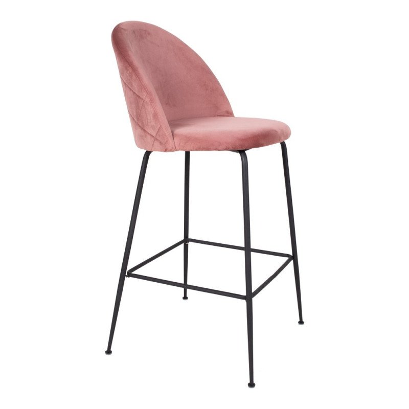 Tabouret de bar scandinave velours-ANDREA