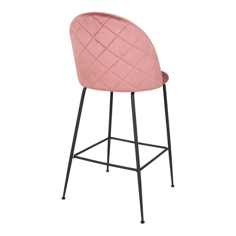 Tabouret de bar scandinave velours-ANDREA