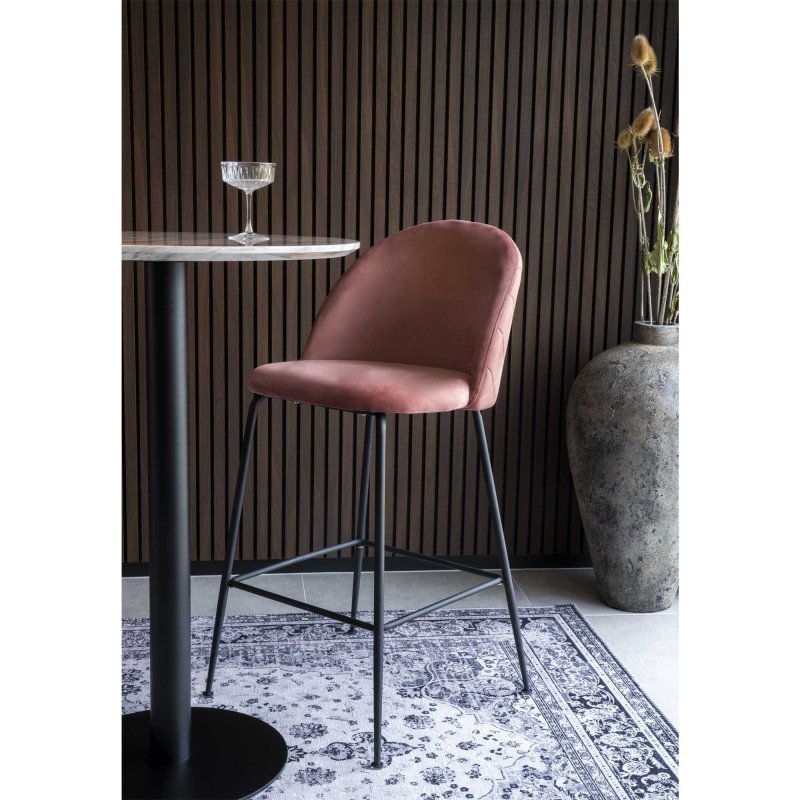 Tabouret de bar scandinave velours-ANDREA