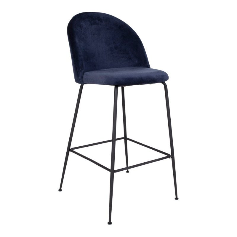 Tabouret de bar scandinave velours-ANDREA