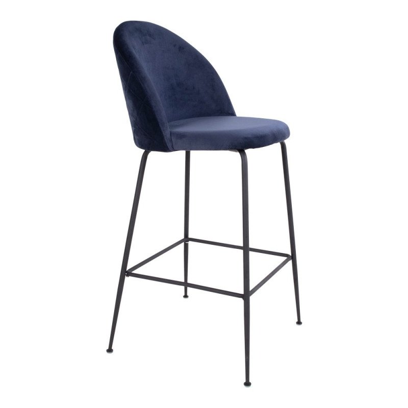 Tabouret de bar scandinave velours-ANDREA