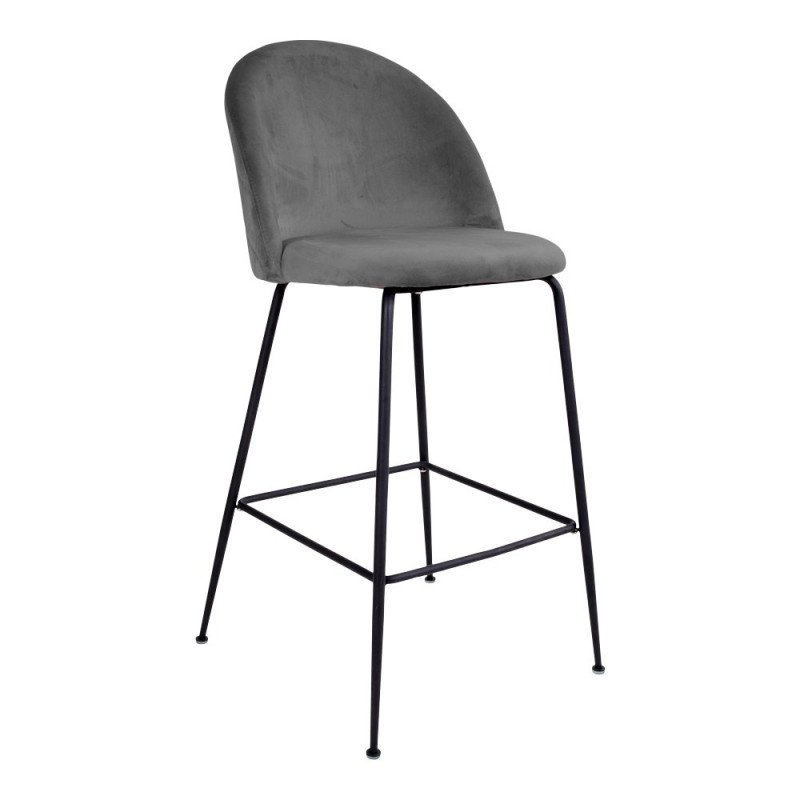 Tabouret de bar scandinave velours-ANDREA