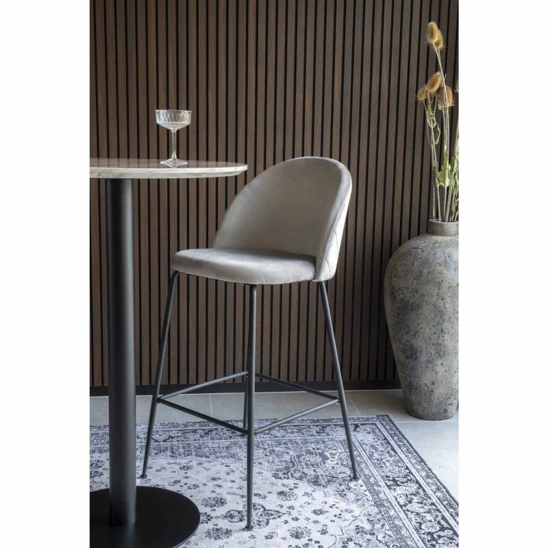 Tabouret de bar scandinave velours-ANDREA