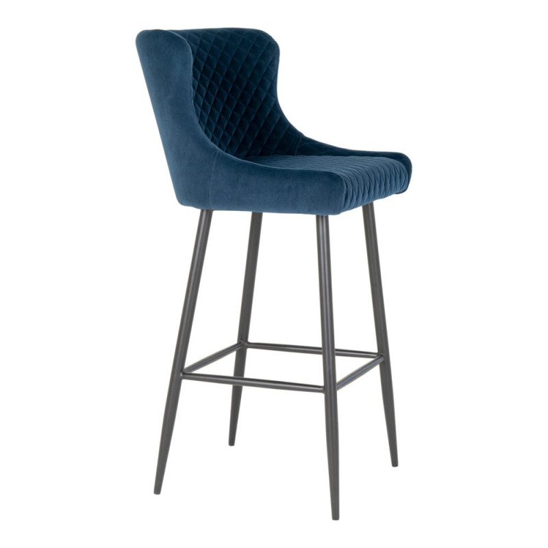 Tabouret de bar scandinave velours-RALBI