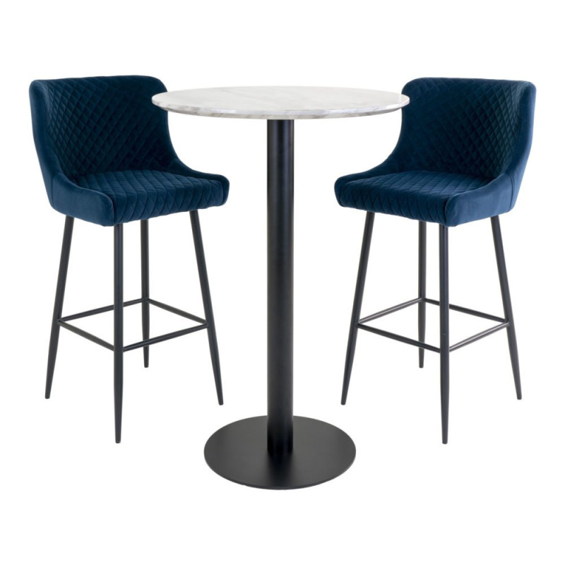 Tabouret de bar scandinave velours-RALBI