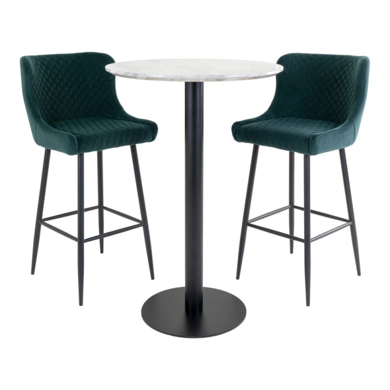 Tabouret de bar scandinave velours-RALBI
