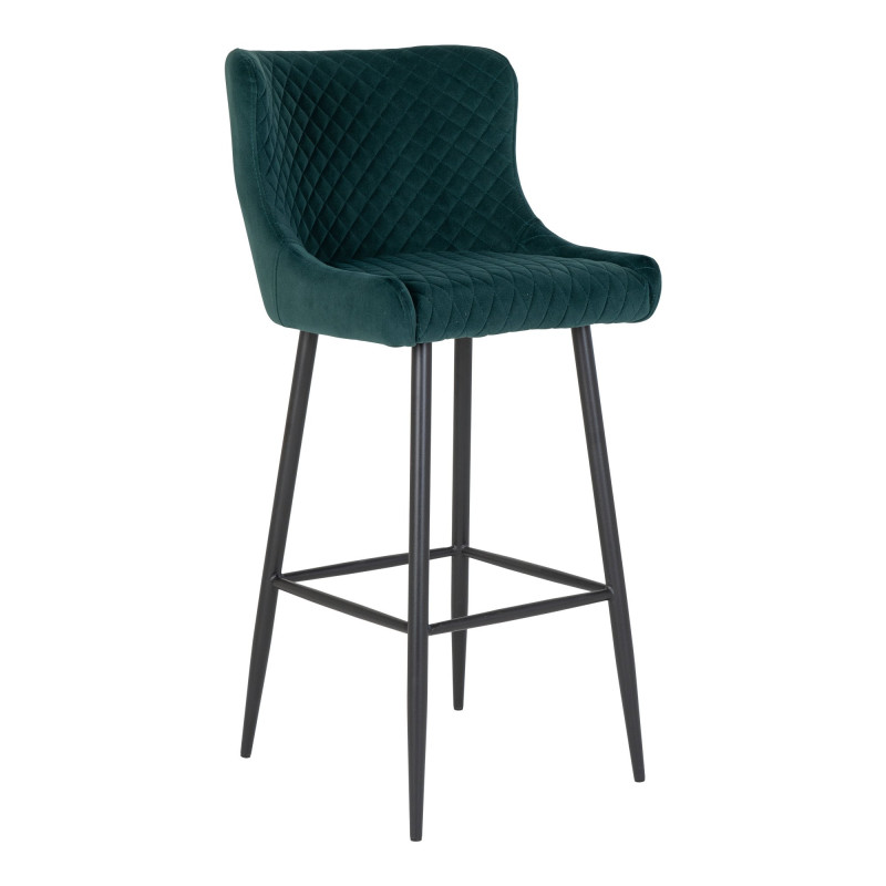 Tabouret de bar scandinave velours-RALBI