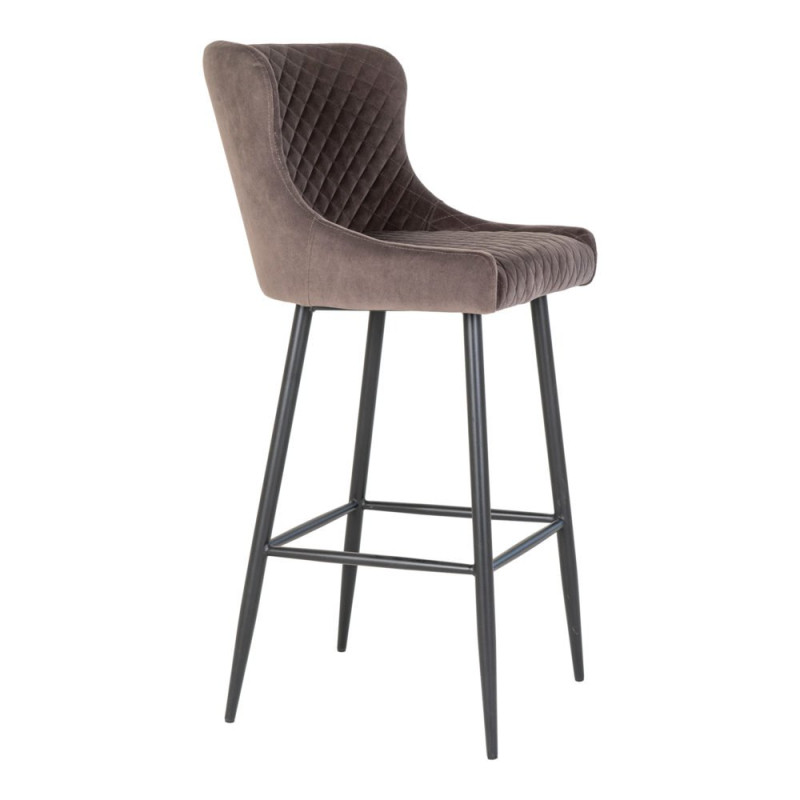 Tabouret de bar scandinave velours-RALBI