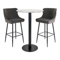 Tabouret de bar scandinave velours-RALBI