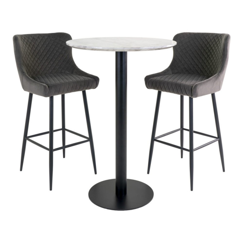 Tabouret de bar scandinave velours-RALBI