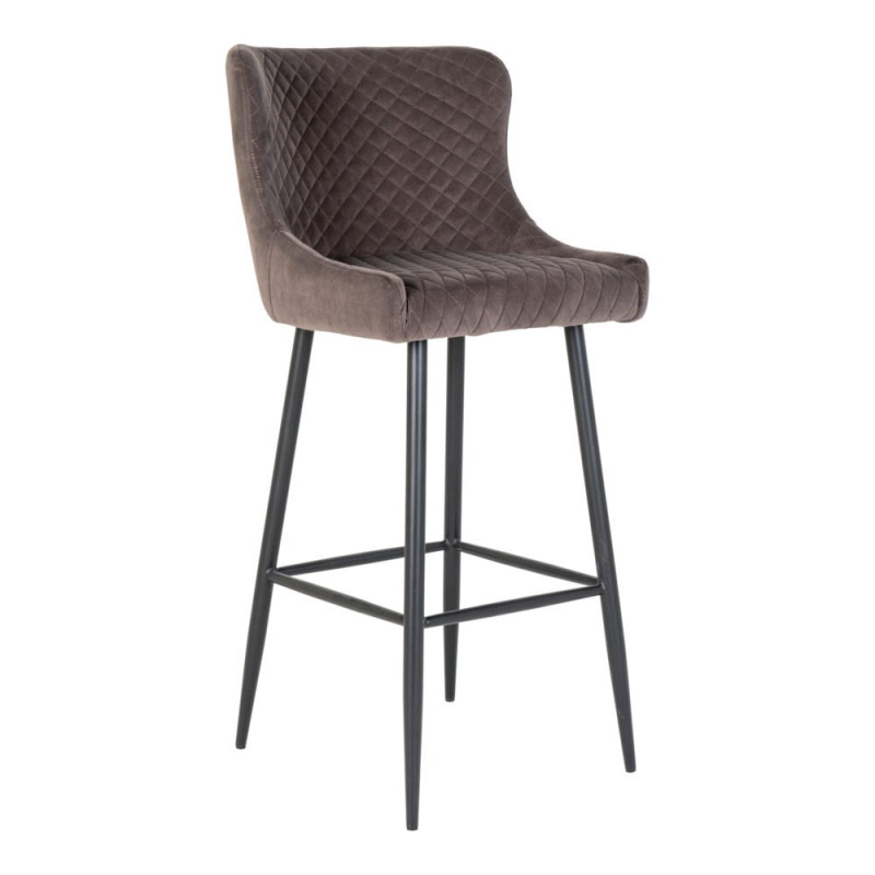 Tabouret de bar scandinave velours-RALBI