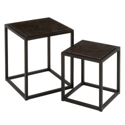 Lot de 2 tables d'appoint carrées en métal BONNIE