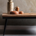 Table basse rectangulaire en bois et métal RUBY