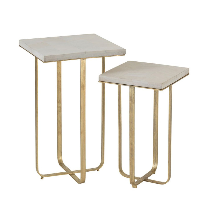 Duo tables gigognes pieds métal doré TINA