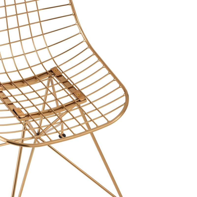 Chaise design en métal doré KLINE