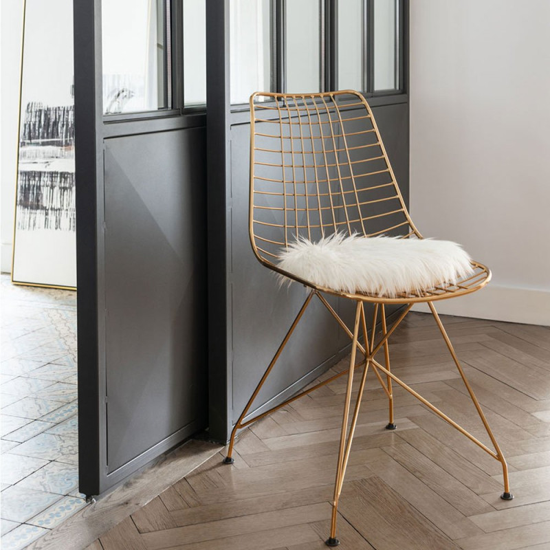 Chaise design en métal doré KLINE