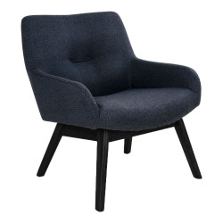 Fauteuil lounge en tissu pieds bois noir HARMANCE