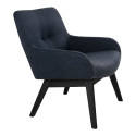 Fauteuil lounge en tissu pieds bois noir HARMANCE