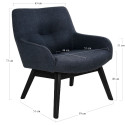 Fauteuil lounge en tissu pieds bois noir HARMANCE