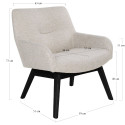 Fauteuil lounge en tissu pieds bois noir HARMANCE