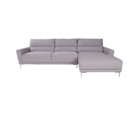 Canapé d'angle droit en tissu gris clair COLIAS