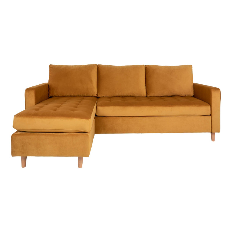 Canapé d'angle tissu scandinave velours-KIKA