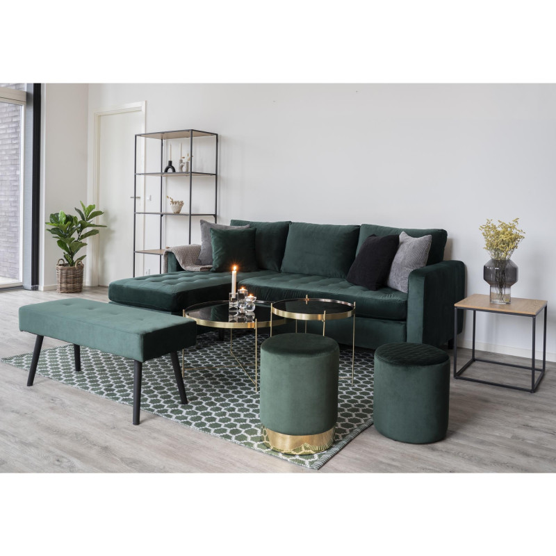 Canapé d'angle tissu scandinave velours-KIKA