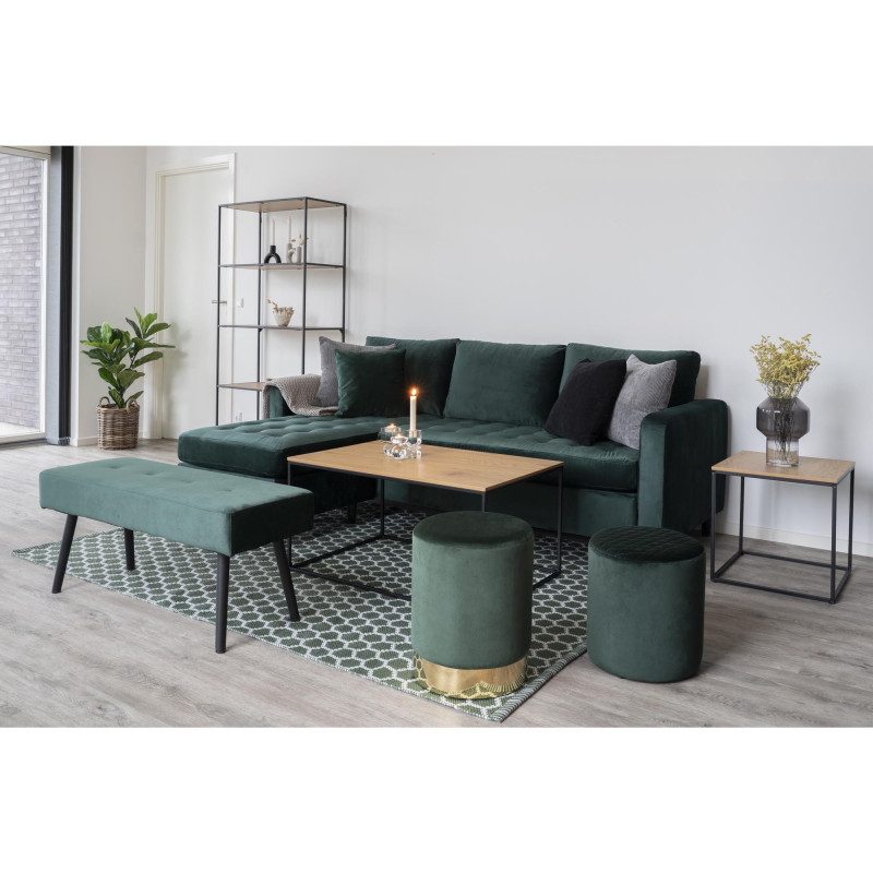 Canapé d'angle tissu scandinave velours-KIKA