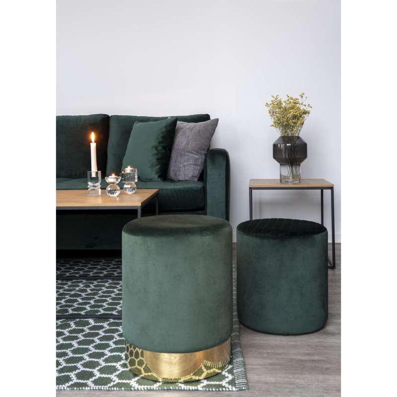 Canapé d'angle tissu scandinave velours-KIKA