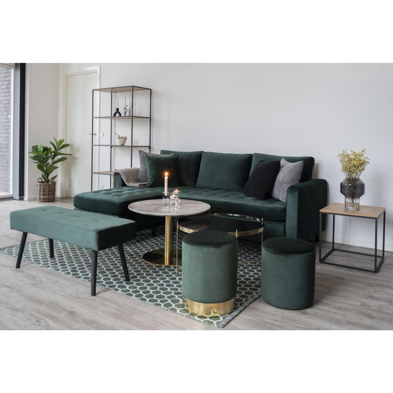 Canapé d'angle tissu scandinave velours-KIKA