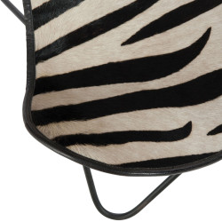 Fauteuil papillon motifs zébrés en cuir MURPHY