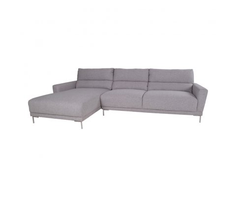 Canapé d'angle gauche en tissu gris COLIAS