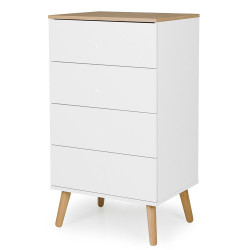 Commode haute scandinave 4 tiroirs ZINO