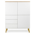 Buffet haut 3 portes 3 tiroirs style scandinave ZINO