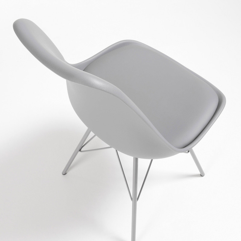 Chaise design pas chère  pieds métal  assise rembourrée